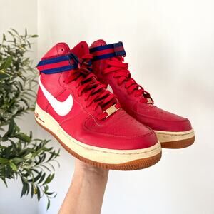 Nike Air Force 1 2015 High 07 Lace-Up Sneakers Gym Red 9.5